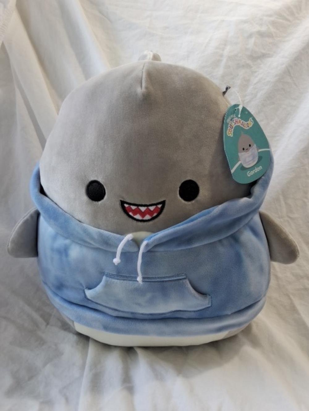 Squishmallows 12" Gordon the Shark in Blue Hoodie, NWT